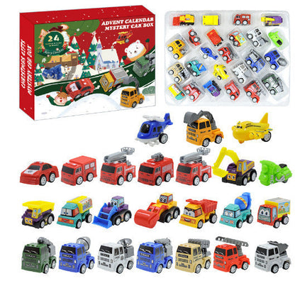 Kids Advent Calendar 2025 Pullback Car Blind Box 24 Piece Set