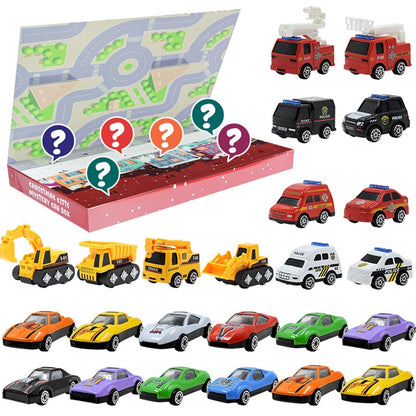 Kids Advent Calendar 2025 Pullback Car Blind Box 24 Piece Set