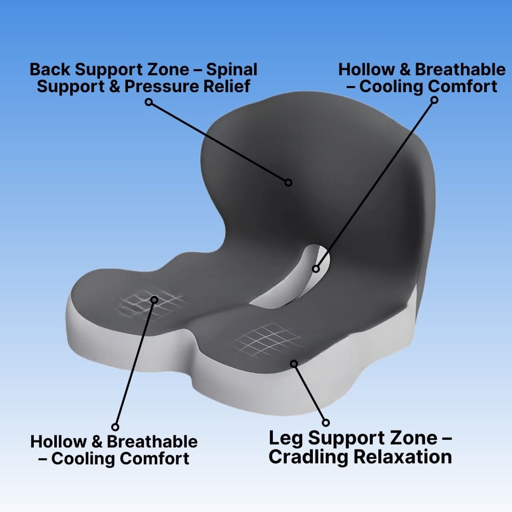 Orthopedic Memory Foam Seat Cushion and Back Support Cushion Set