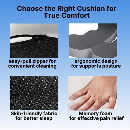 Orthopedic Memory Foam Seat Cushion and Back Support Cushion Set