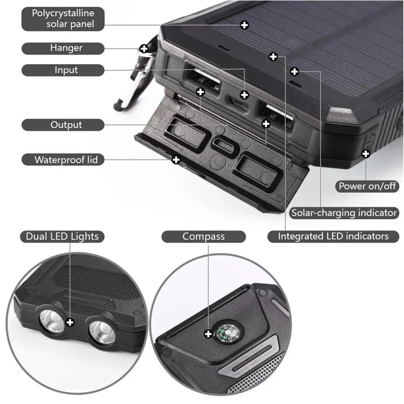 Solar Power Bank Charger for Mobile Phones