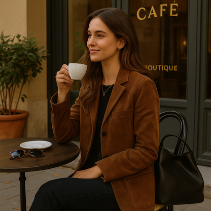 Suede Leather Jacket for Women Effortless Tailored Fit