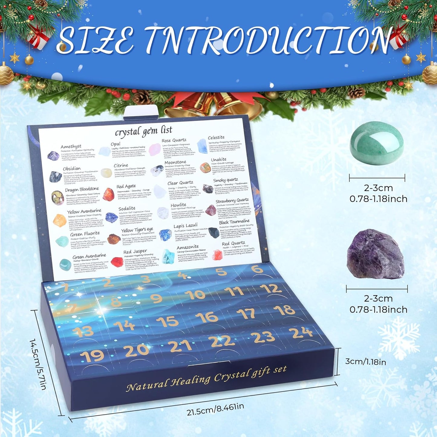Advent Calendar 2025 Blind Box Gemstone 24 Pieces Set