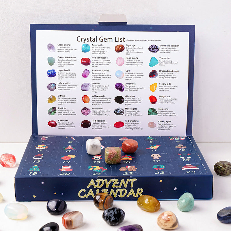Advent Calendar 2025 Blind Box Gemstone 24 Pieces Set