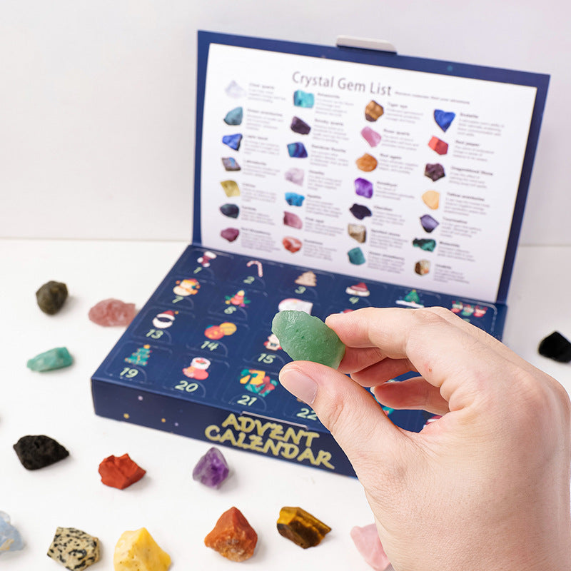Advent Calendar 2025 Blind Box Gemstone 24 Pieces Set