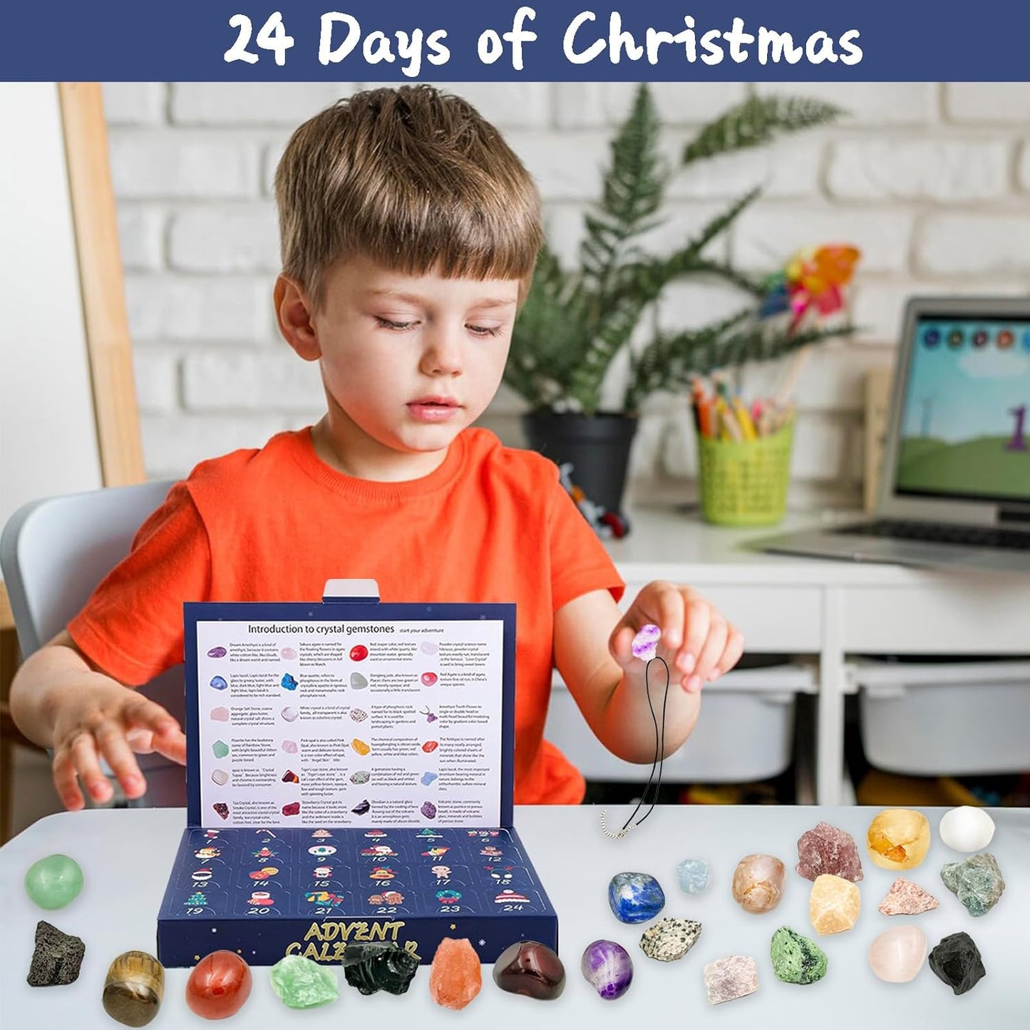 Advent Calendar 2025 Blind Box Gemstone 24 Pieces Set