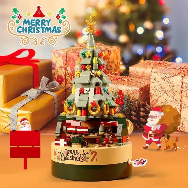 Christmas Tree Building Blocks Set Music Box LED Light