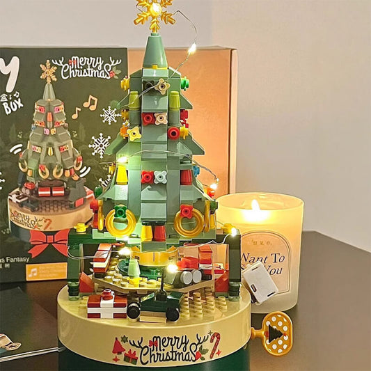 Christmas Tree Building Blocks Set Music Box LED Light