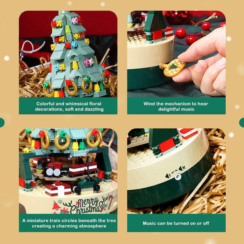 Christmas Tree Building Blocks Set Music Box LED Light