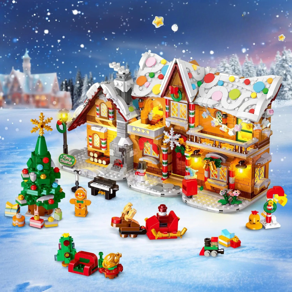 Gingerbread House Building Set with LED Lights