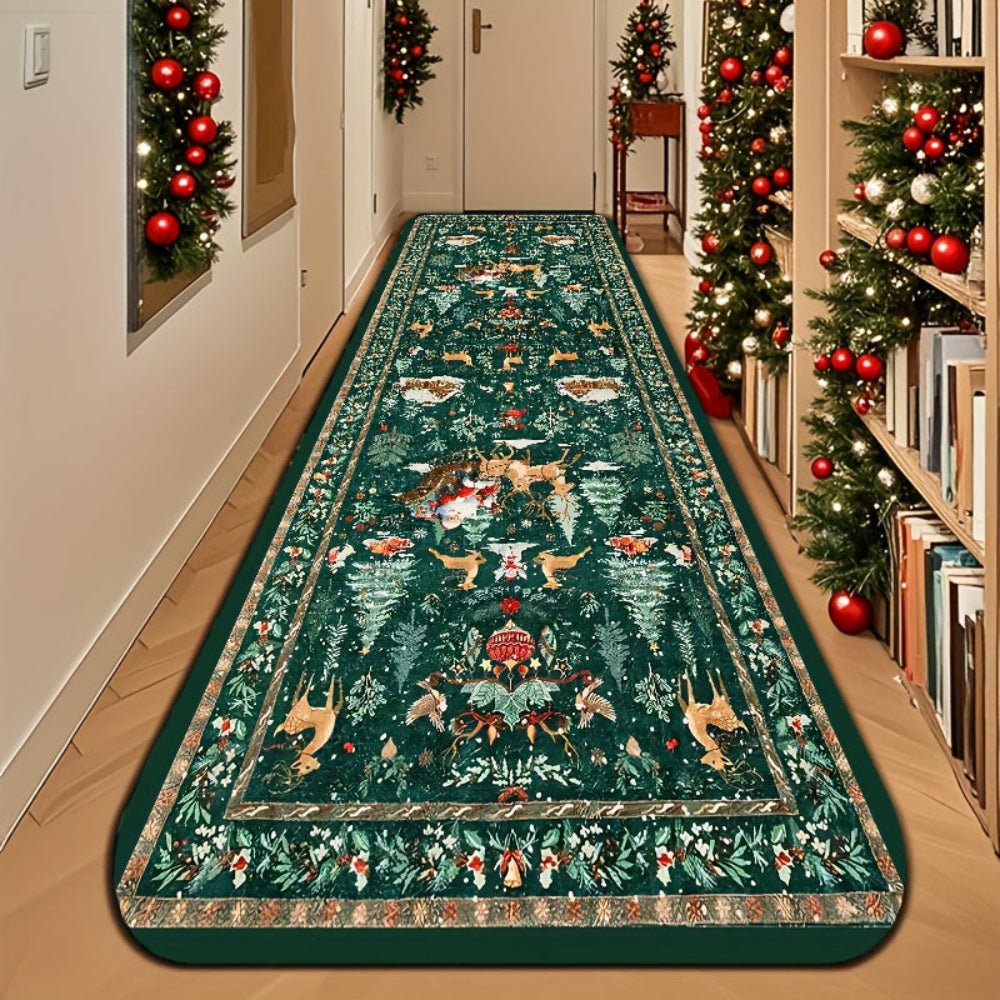 Reindeer Pattern Indoor Runner Rug Hallway Mat
