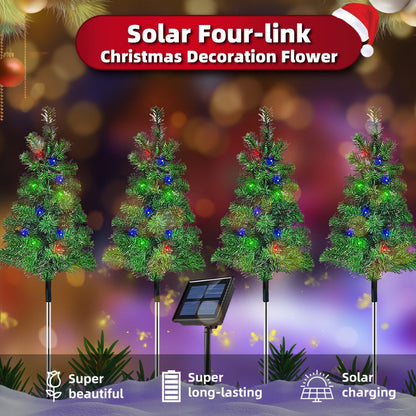 Solar Pathway Lights Set Christmas Tree Shape