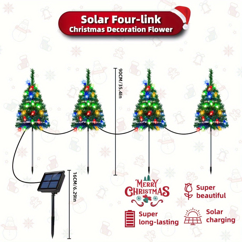 Solar Pathway Lights Set Christmas Tree Shape