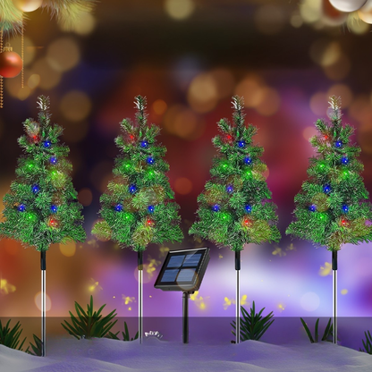 Solar Pathway Lights Set Christmas Tree Shape
