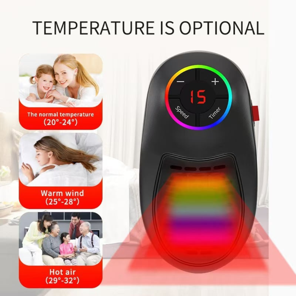 Electric Space Heater with Digital Thermostat Energy Saver