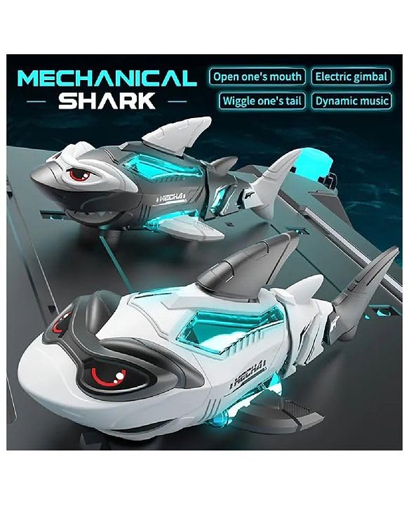 Electric Mechanical Shark Toy with Light and Music