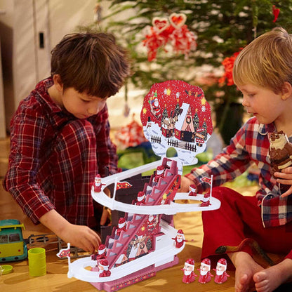 Electric Santa Claus Climbing Stairs Toy with Music Lights