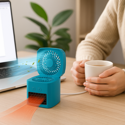 Desktop Electric Heater Fan Combo Unit