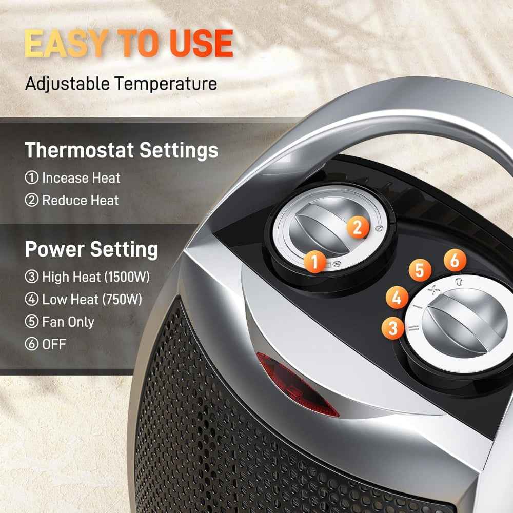 Indoor Space Heater with Temperature Sensor Thermostat