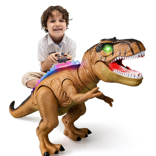 Remote Control Dinosaur Toy with LED Lights and Sound Effects