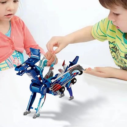 Kids Transformer Car Dinosaur Toy Set Magnetic