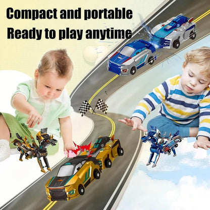 Kids Transformer Car Dinosaur Toy Set Magnetic