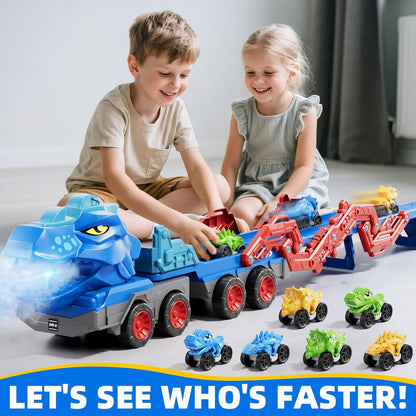 Dinosaur Truck Toy Set with Dino Cars and Track System