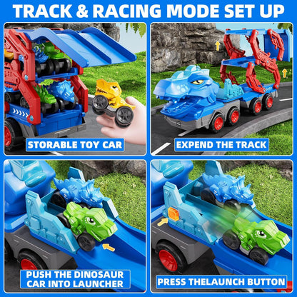 Dinosaur Truck Toy Set with Dino Cars and Track System