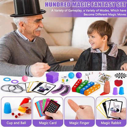 Kids Magic Kit with Magician Costume and Tutorial Videos
