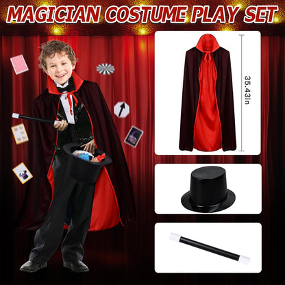 Kids Magic Kit with Magician Costume and Tutorial Videos