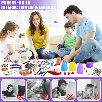 Kids Magic Kit with Magician Costume and Tutorial Videos