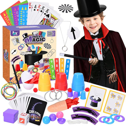 Kids Magic Kit with Magician Costume and Tutorial Videos