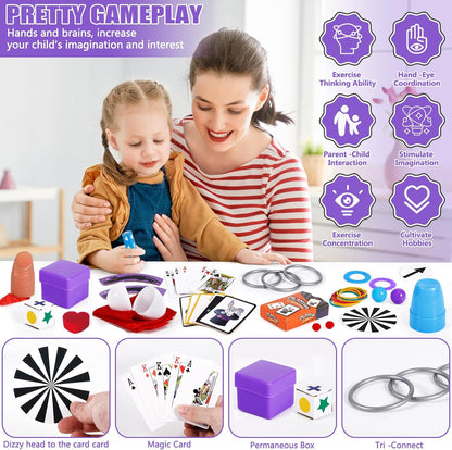 Kids Magic Kit with Magician Costume and Tutorial Videos