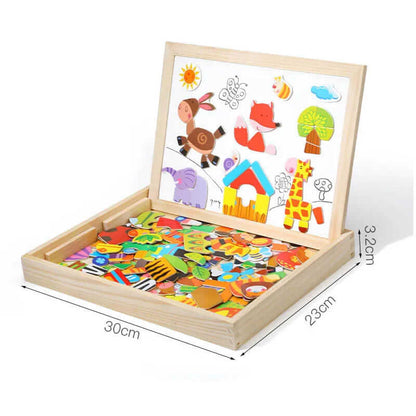 Magnetic Wooden Puzzle 100 Pieces Educational Toy for Children