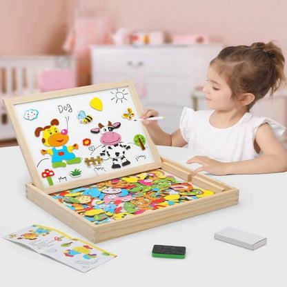 Magnetic Wooden Puzzle 100 Pieces Educational Toy for Children