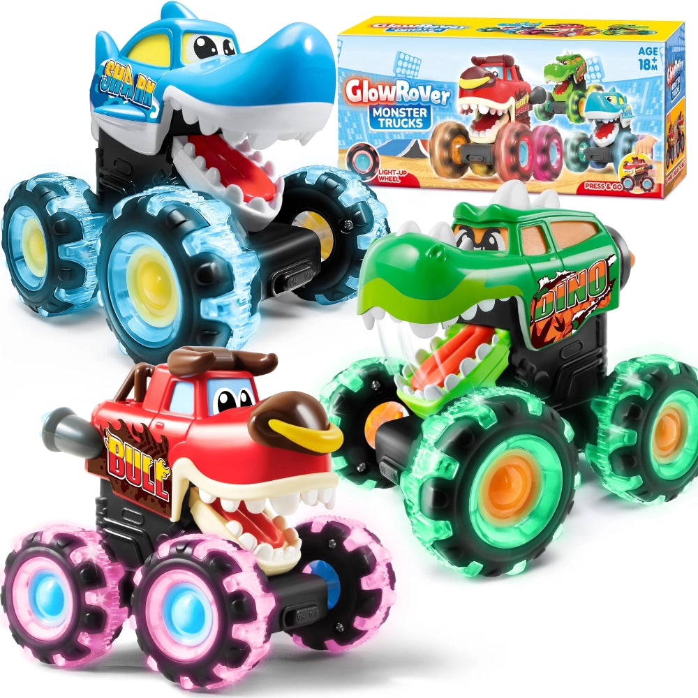 Monster Truck Toy Light Up Cars Set