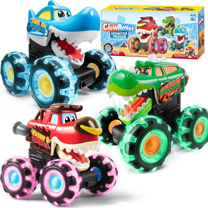 Monster Truck Toy Light Up Cars Set