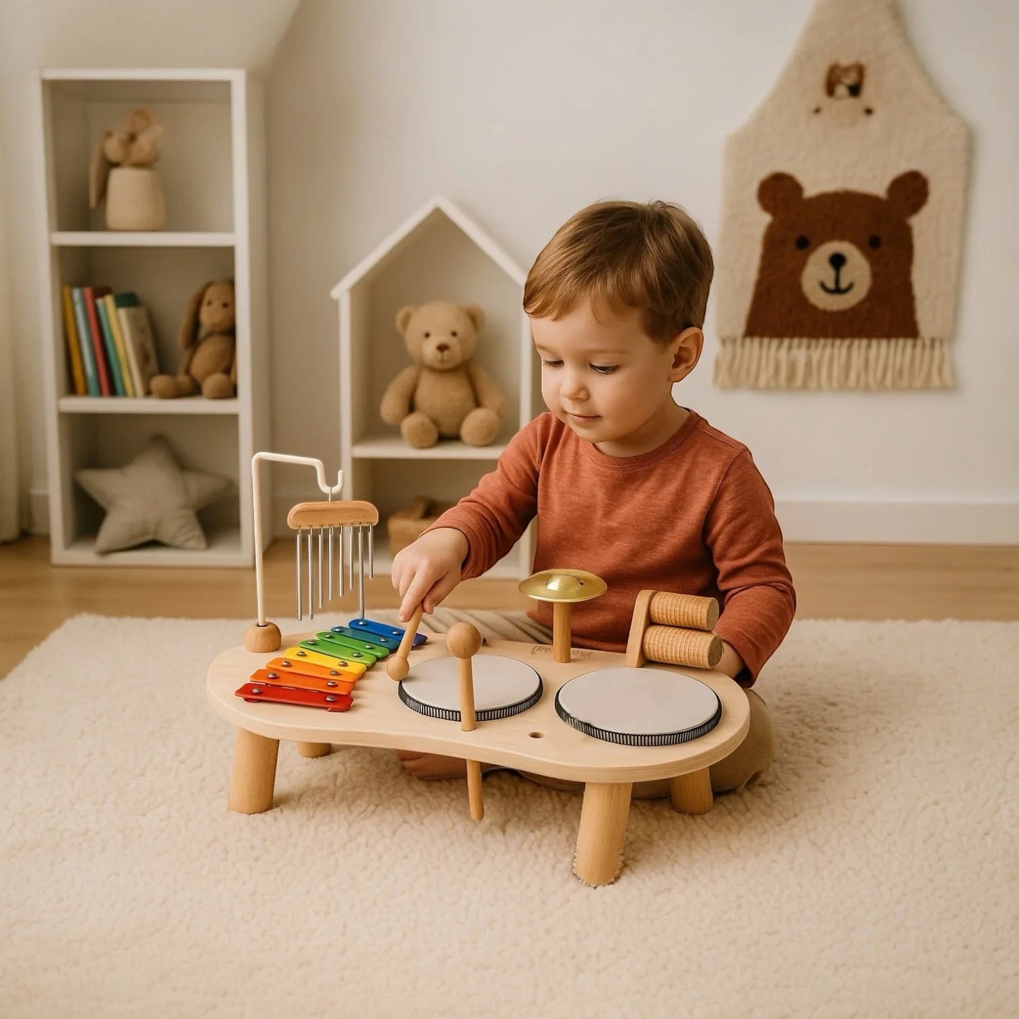 Montessori Music Activity Table Toy Sound Instrument