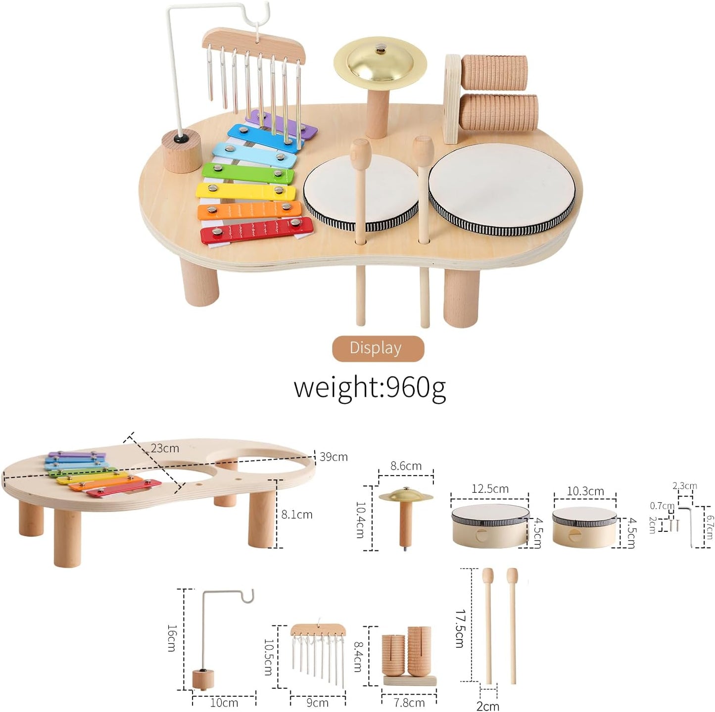 Montessori Music Activity Table Toy Sound Instrument