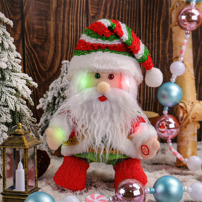 Santa Plush Toy Doll LED Light Decoration