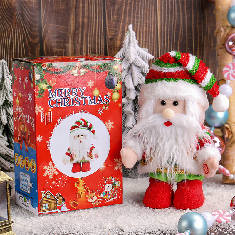 Santa Plush Toy Doll LED Light Decoration