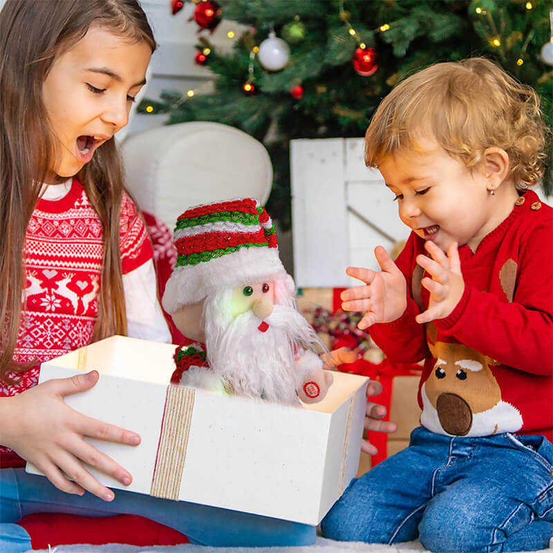 Santa Plush Toy Doll LED Light Decoration