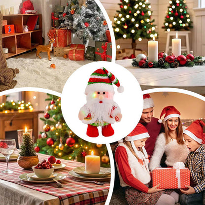Santa Plush Toy Doll LED Light Decoration