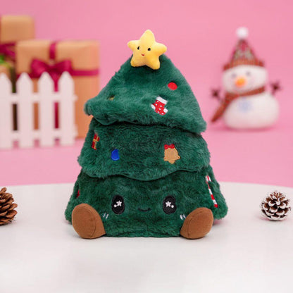 Plush Christmas Tree Doll with Movable Dog Toy
