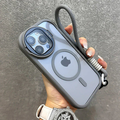 Foldable Glass Lens Stand Magnetic Case for iPhone 11 12 13 14 15 16