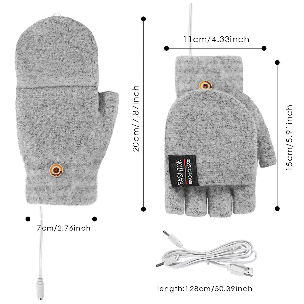 USB Heated Gloves for Hand Warmth