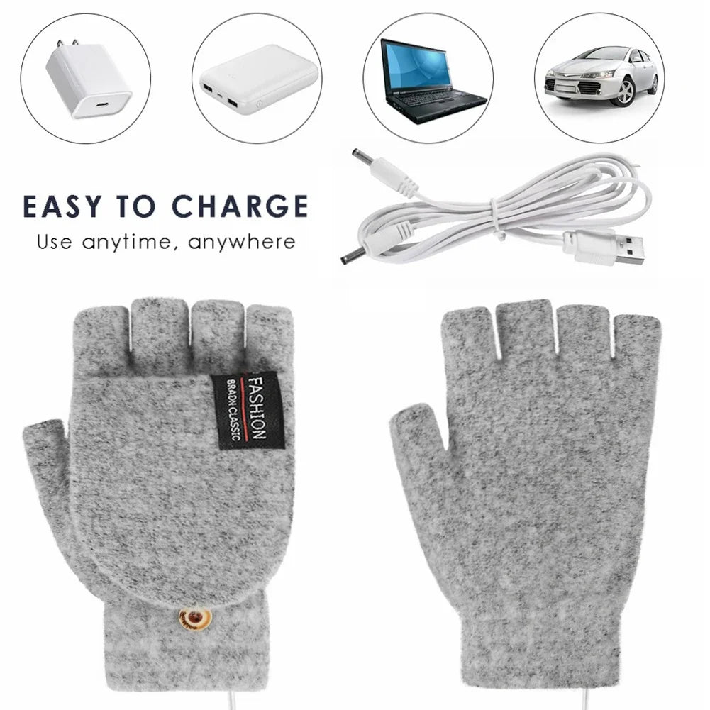 USB Heated Gloves for Hand Warmth