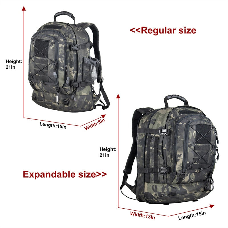 Tactical Backpack 60L Expandable Waterproof Rucksack