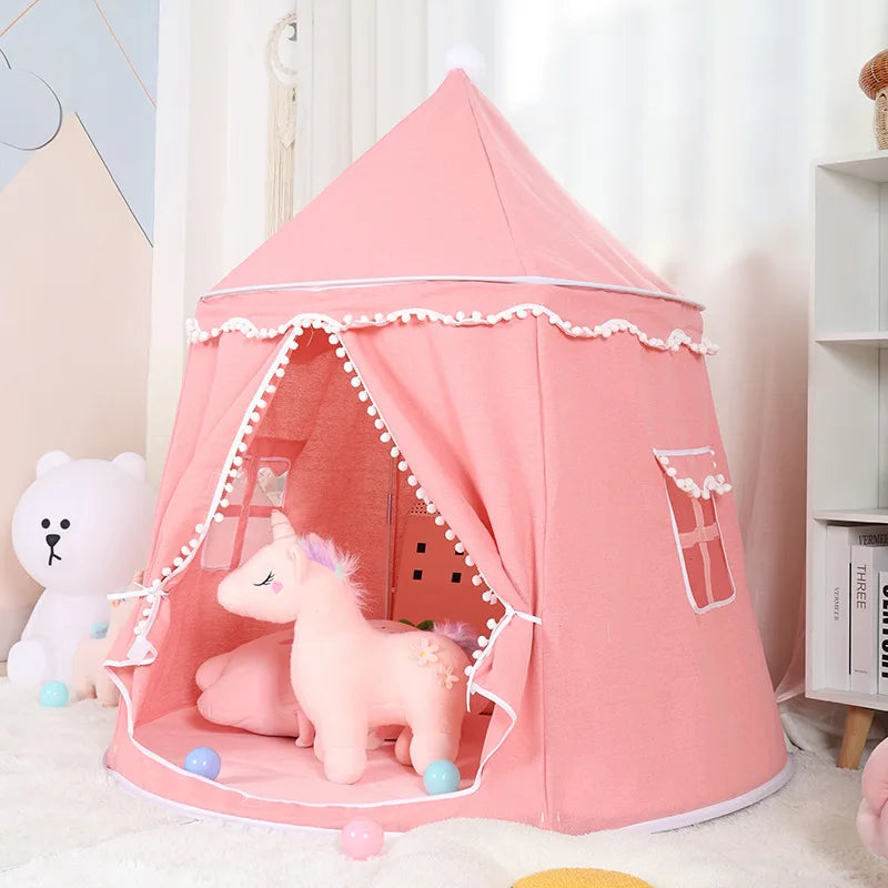 Round Plush Play Tent Kids Indoor Outdoor