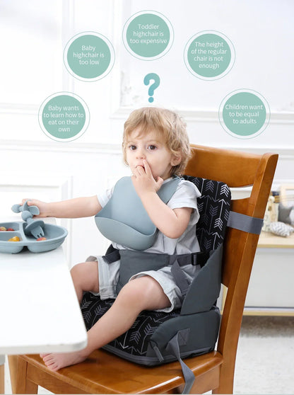 Portable Foldable Baby Dining Chair High Cushion Seat